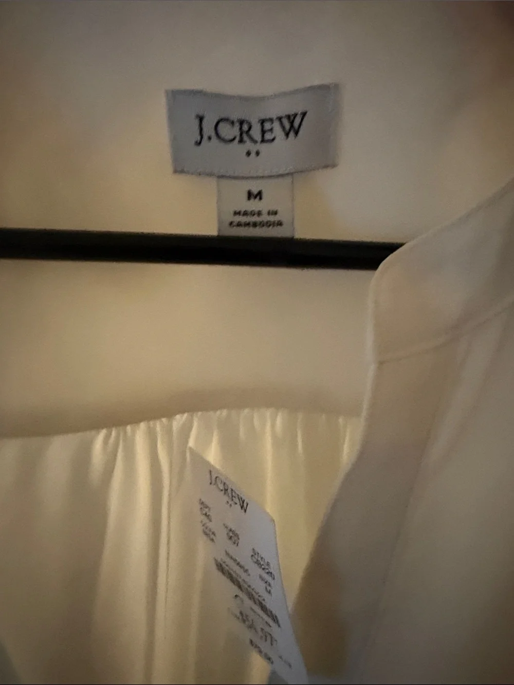 J. Crew Cream V-Neck Long Sleeve Blouse